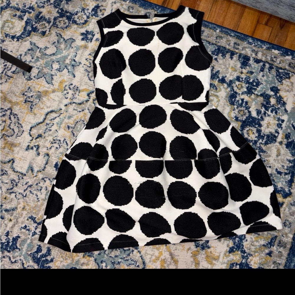 Gracia Black and White Polka Dot Midi Dress
